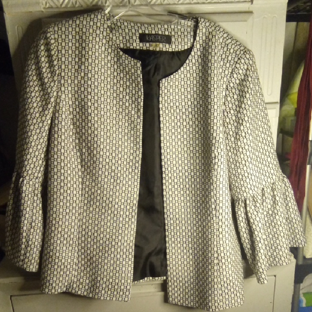 Kasper Women's Monochrome Patterned Blazer